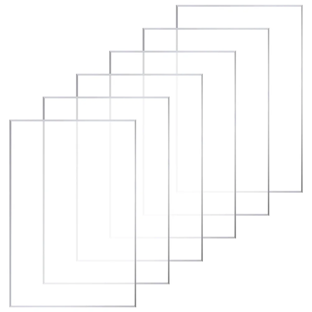 

6 Pcs Clear Perspex Sheet Blank Large Transparent Acrylic Sheet Sign Picture Frame Boards Crafting Panel