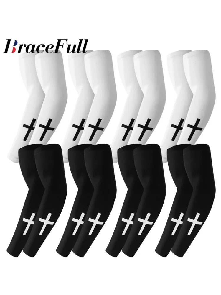 AliExpress NONE 1Pair Sun Protection Cooling Arm Sleeves Compression,Tattoo Cover up,Christian Sun Sleeves for Men Women Youth Sports Cycling