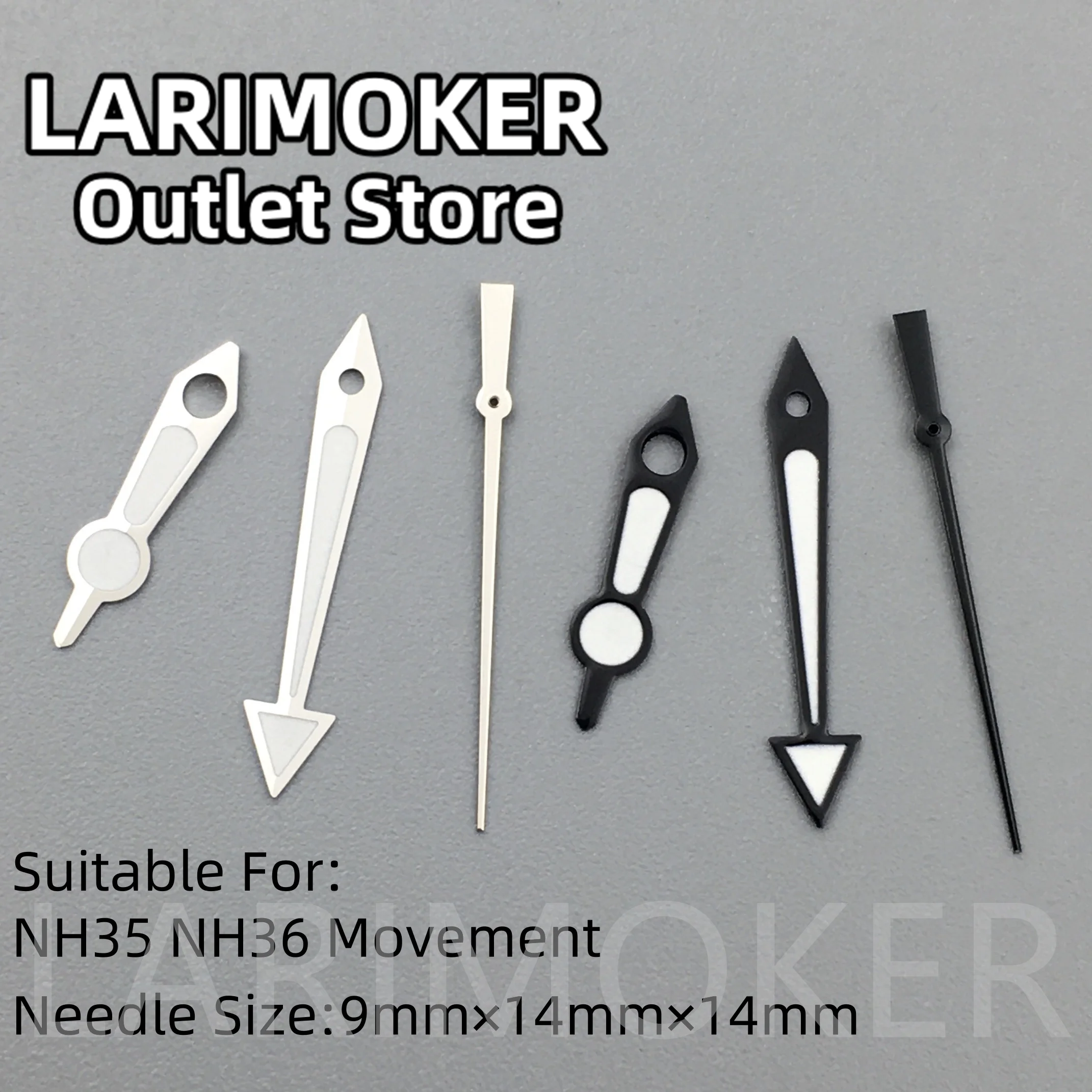 Larimoker-発光ハンドウォッチ,シルバー,ブラック,グリーン,nh35,nh36ムーブメントに適しています