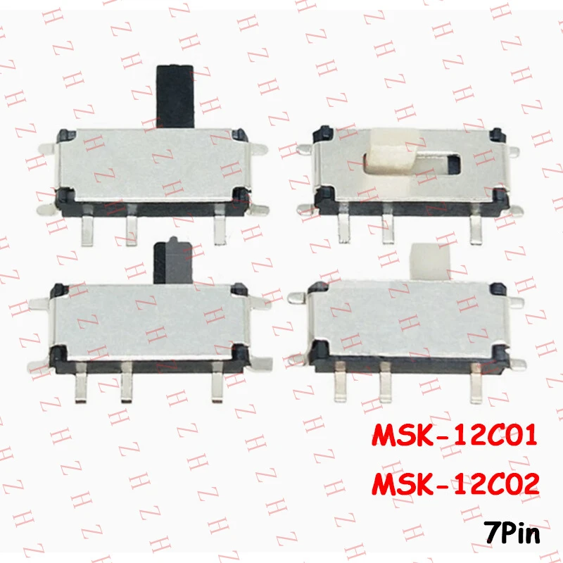 

U+ MSK-12C01/MSK-12C02 SMD-переключатель-слайдер, 7-контактный тумблер SPDT для печатных плат【Оптовые продажи, сообщите продавцам】