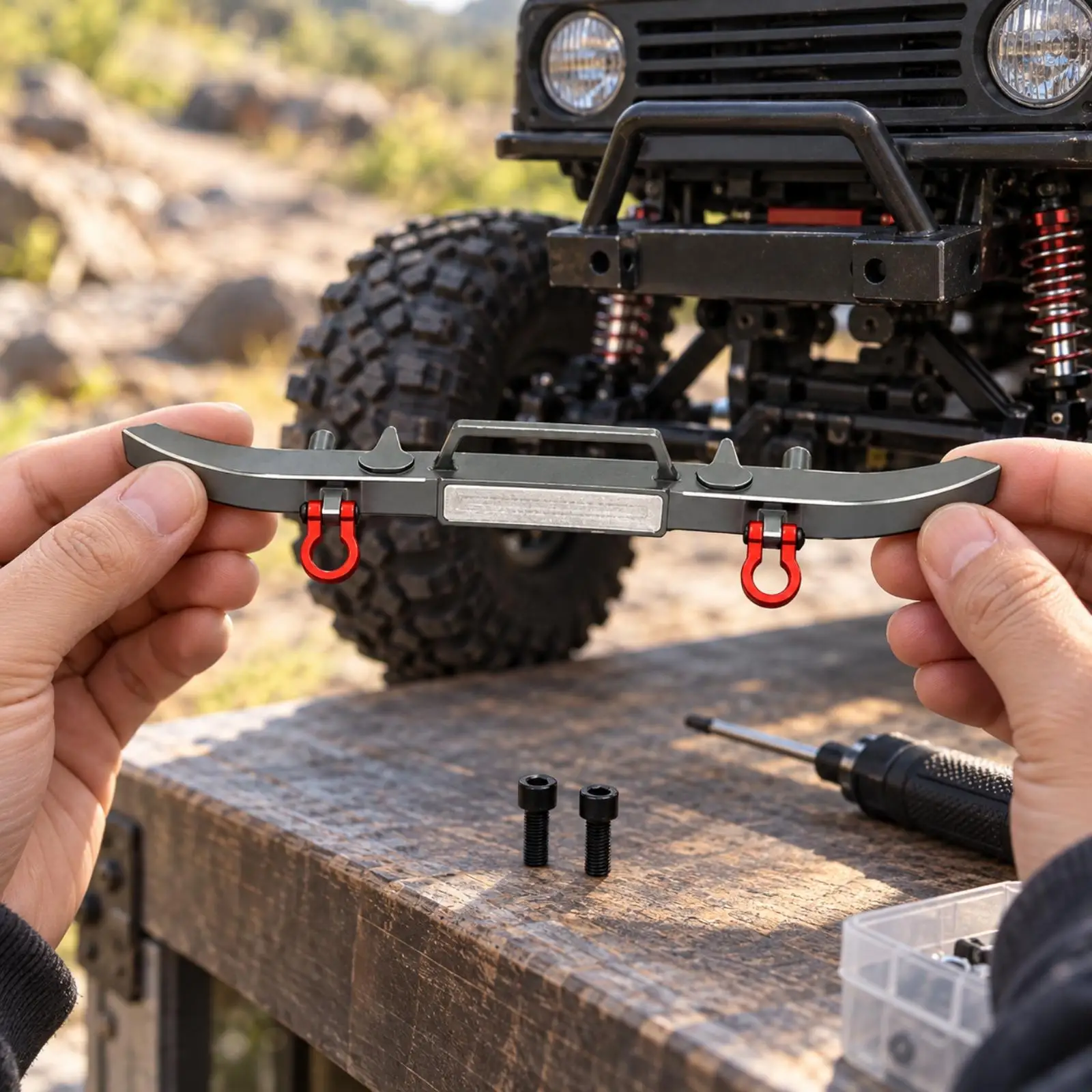 RC Front Bumper Guard for 1 16 C94 Remote Car Metal Anodized 6061 Aluminum Raised Center Handle Off Road Protection