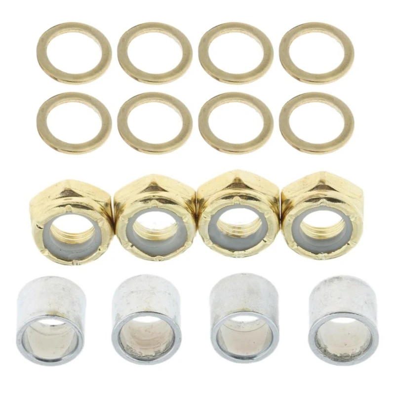 ซ่อมชุดน็อตเครื่องซักผ้า NUT Spacers สำหรับรถบรรทุกสเก็ตบอร์ดสเก็ตบอร์ดรถบรรทุกชุดความเร็วรอบโลหะ Spacers เครื่องซักผ้า X5QF