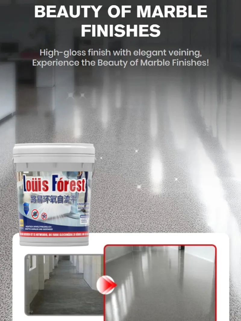 500g Epoxy Self Leveling Floor Paint Waterproof Wear Resistant Cement-grade Coating for Home Garage Factory Indoor Outdoor Use