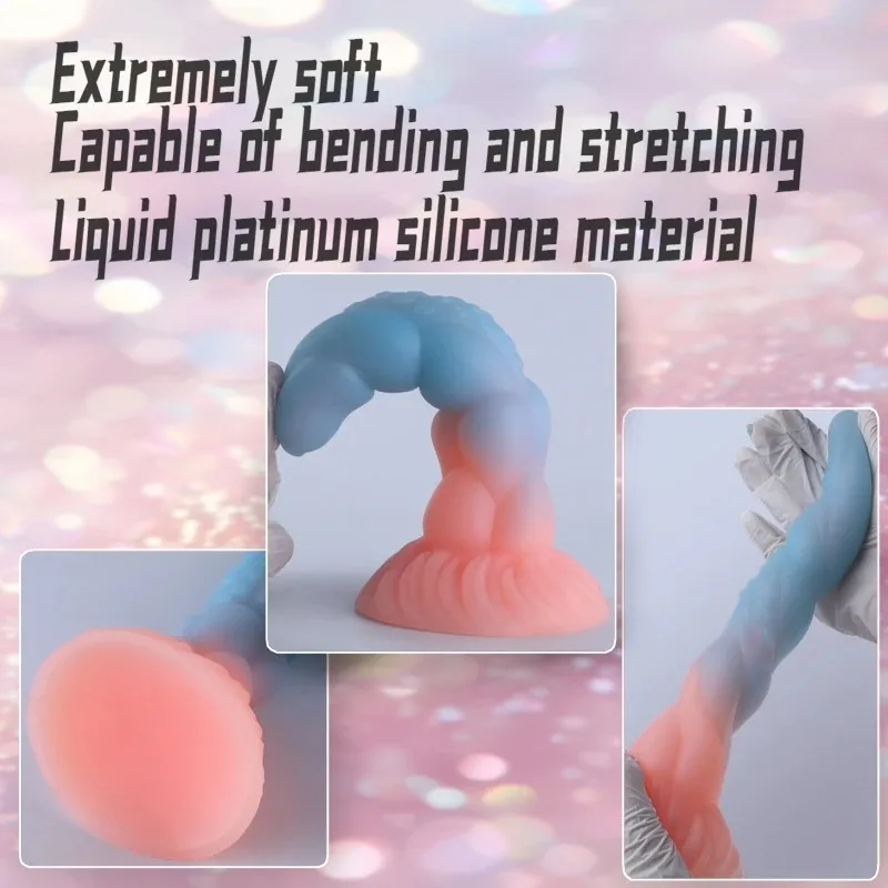 Glow In The Dark M Size Monster Dildo Prostate Massager G-Spot Stimulator Anal Plug Penis Masturbator Adult Sex Toy for MenWomen - view 3