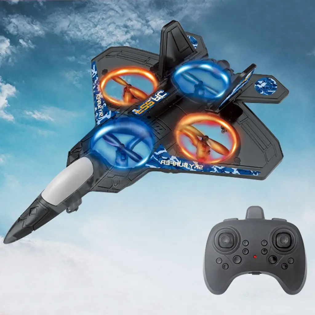 Fixed-wing 2.4G 6CH RC Aircraft 6-Axis Gyro Altitude Hold 360 Flip Stunt Radio Control Plane Jet Fighter Toy Easy to Control