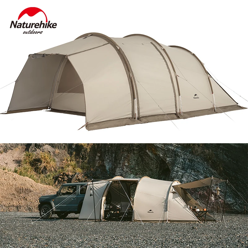 Naturehike Car Tail Tunnel Tent Rainproof Side SUV Rear Outdoor Travel Detachable Double Layers Silver Awning Sunscreen Tent