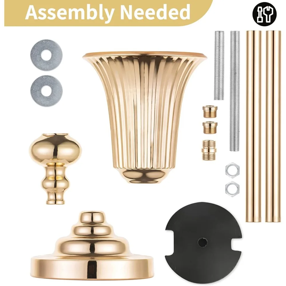 Elegant Tall Gold Wedding Flower Stand, Set of 10, 30.5 Metal Trumpet Vases for Party Decorations