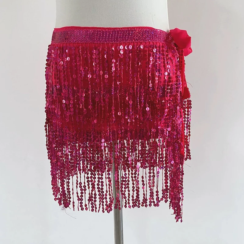 Bauchtanz-Hüfttuch für Damen, Pailletten-Fransengürtel, Tanzkostüm, Y2K-Accessoire, Halloween, Festival, Rave, Bühnenauftritt, Partykleidung – Detail 7