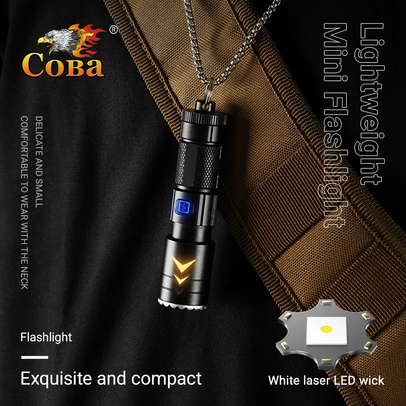 

Super Mini LED Hanging Neck Flashlight Rechargeable Torch Outdoor Light Portable Light with Telescopic Zoom Magnet Back Clip