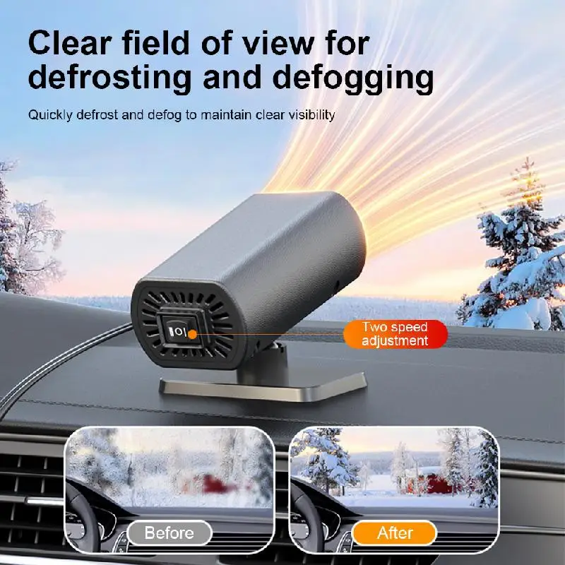 

120W Car Heater 12V Portable 360 ° Rotating Car Heating Fan Auto Windshield Window Defroster Car Anti-Fog Heater Demister