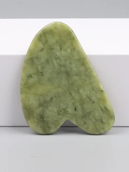 Natural Jade Gua Sha Tool Xiuyan Jade Heart-shape Face Massager Neck Body Massage Skin…