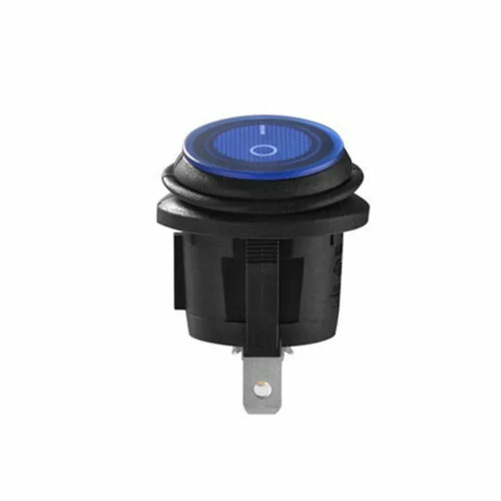 5pcs Round Switch Blue-Light LED 12V Car Boat Truck Round Rocker-Toggle ON/OFF Auto Marine Round Switch Car Boat Parts