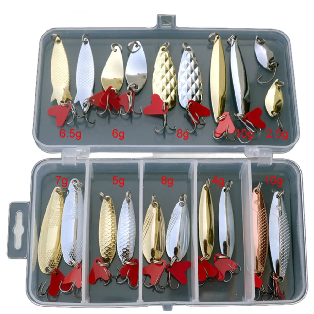 

20pcs Metal Spinner Lures Kit Reflective Sequins Hard Bait With Tackle Box For Bass Trout Freshwater Saltwater Fishing 2026
