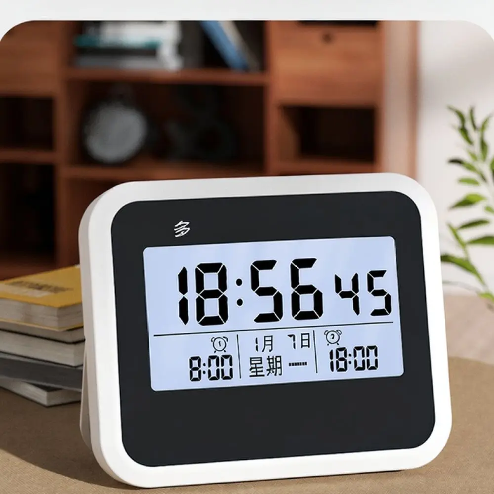 Smart Digital Alarm Clock Silent Magnetic Design Strong Wake Up Tool Rechargeable Timer For Students Bedroom