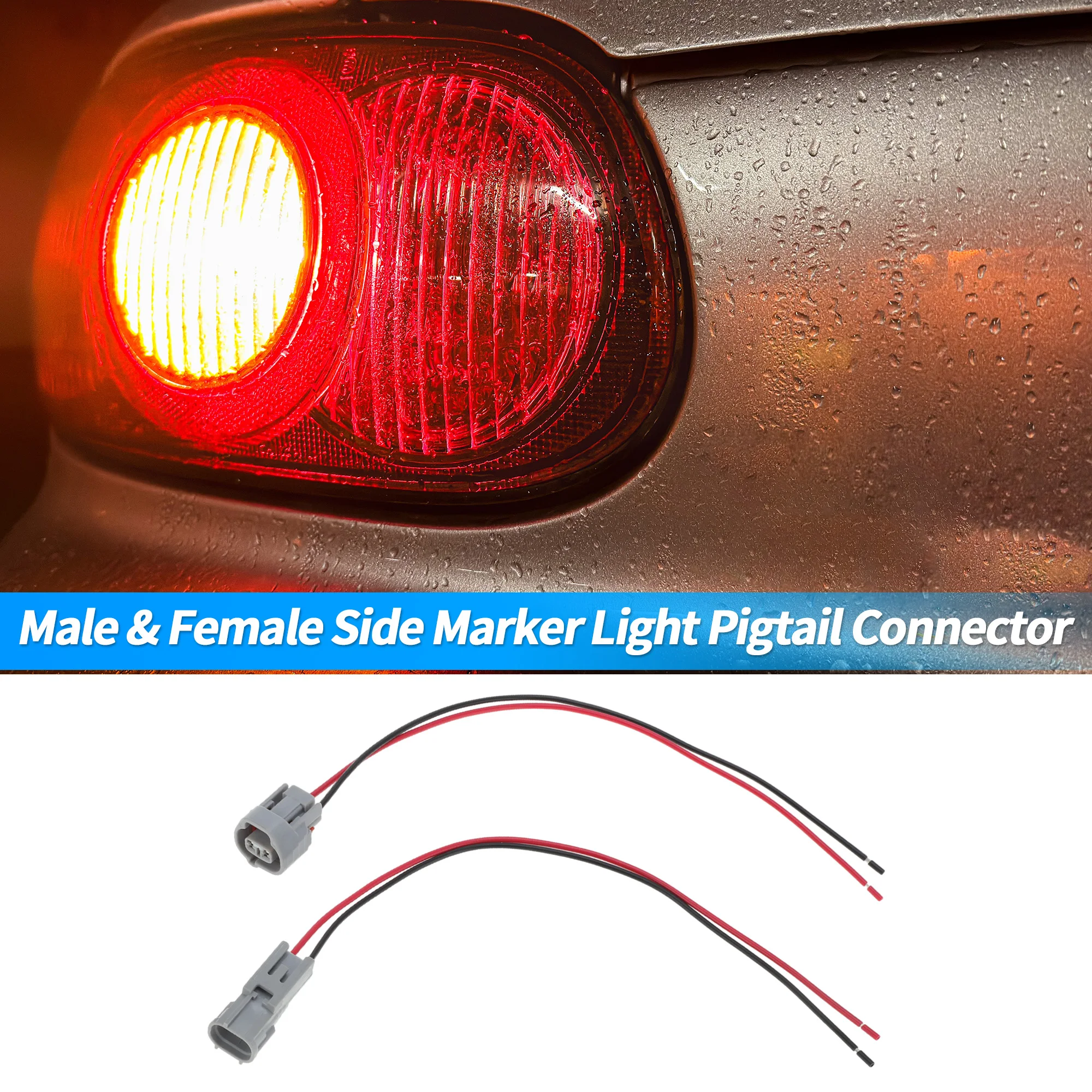 X Autohaux Male & Female Side Marker Light Pigtail Connector for Toyota Camry 2006-2011