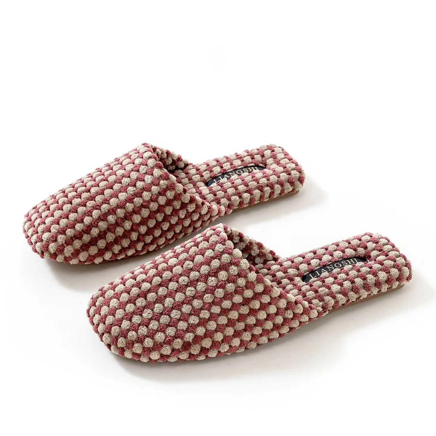 

Women's Autumn Winter Fuzzy Baotou Home Slippers Soft Sole Non Slip Comfortable Keep Warm Silent Slippers Wood Floor Slippers