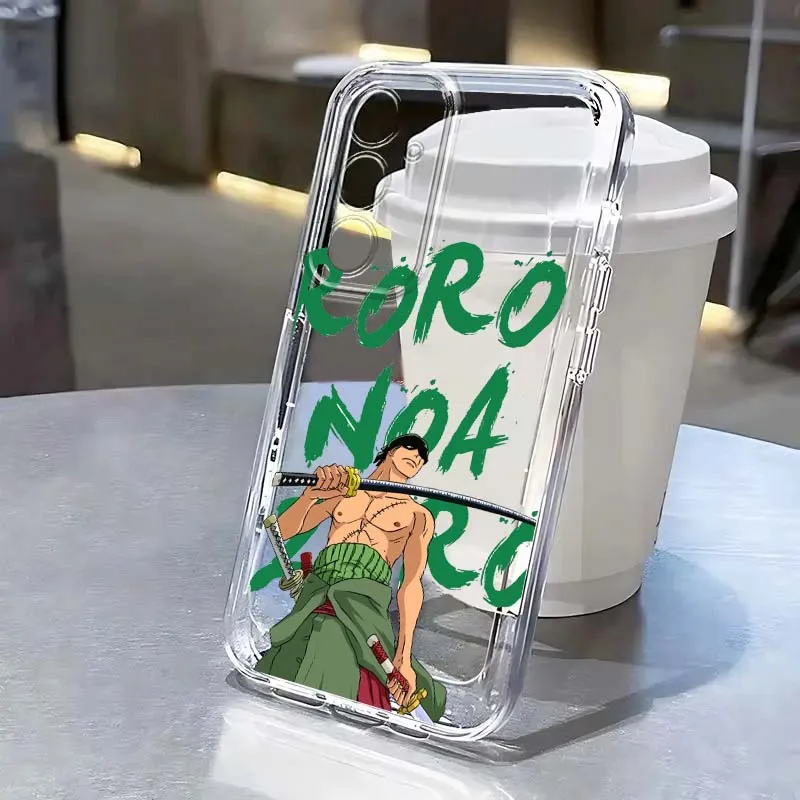 

One Piece Nami D. Luffy Cute Phone Case For Samsung Galaxy S25 S24 S23 S22 S21 S20 Edge Plus Ultra FE 5G Transparent Cover