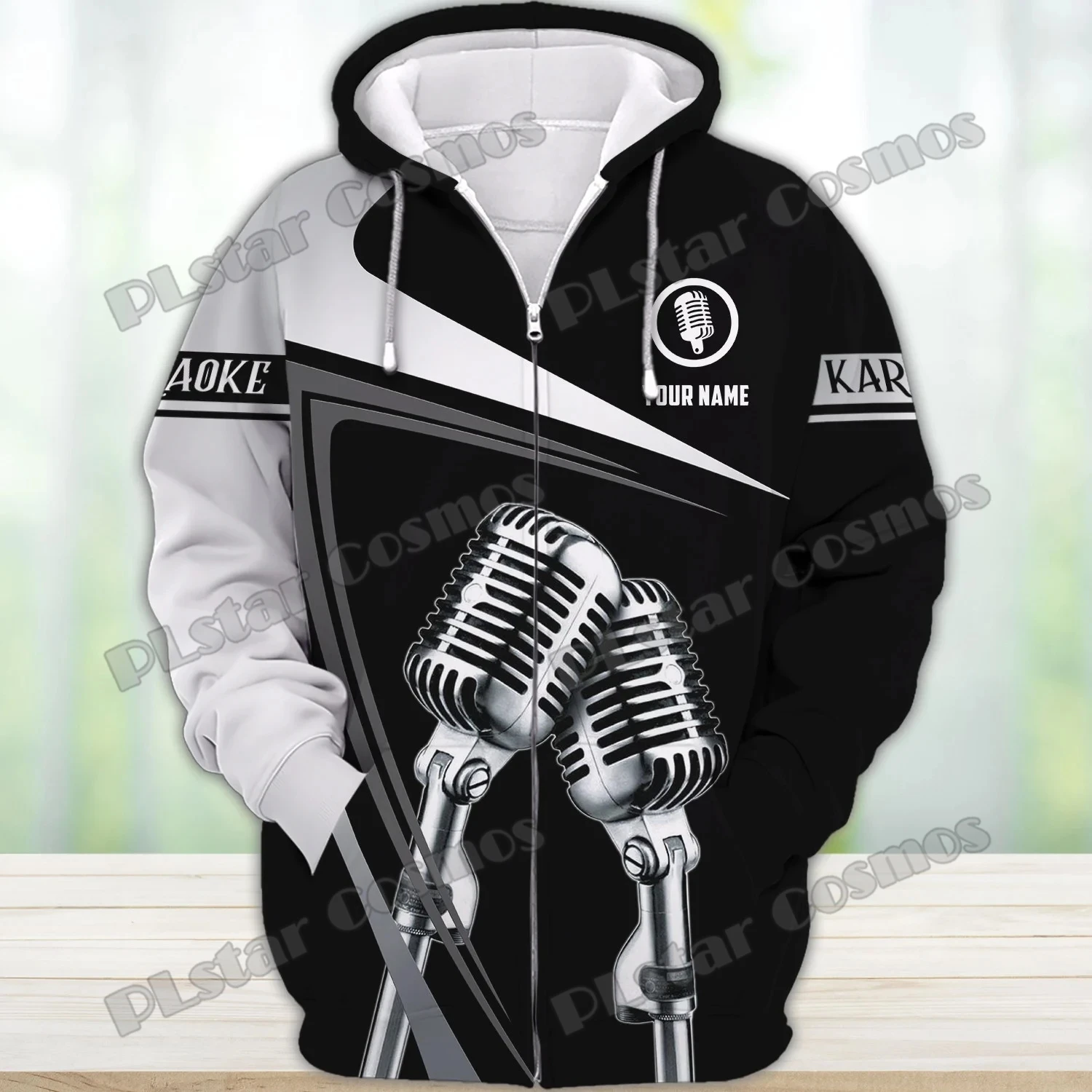 PLstar Cosmos Karaoke Pattern Personalized Name 3D Printed Fashion Men's zipper hoodie Autumn Unisex Casual zipper jacket TDD230