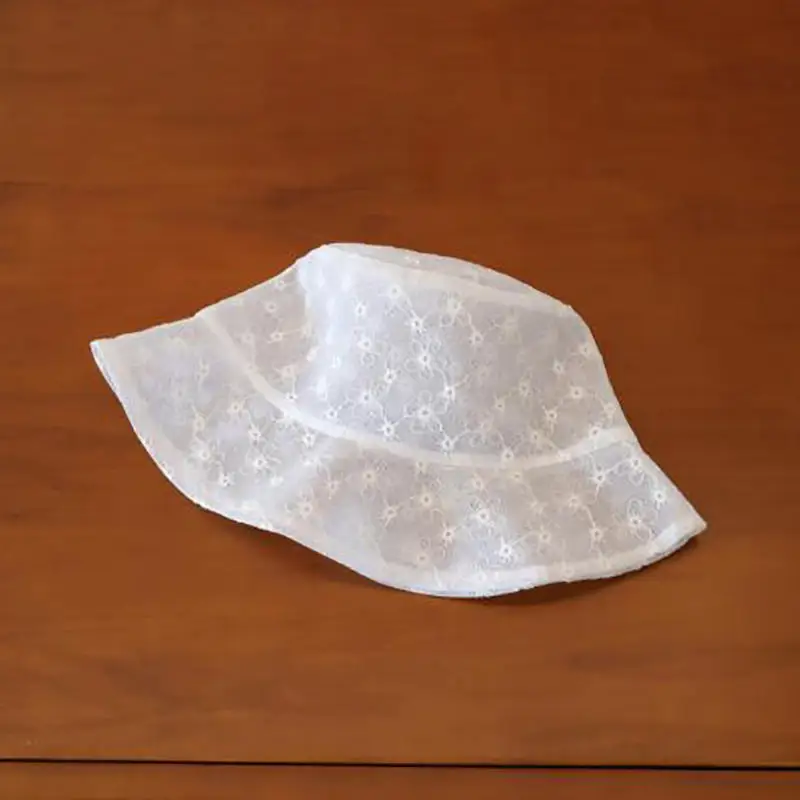 

New Summer Lace Bucket Hats Female Vintage Mesh Thin Breathable Flower Hollow Sun Hat Sunscreen Sunshade Hat