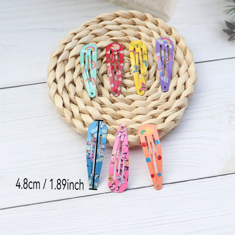 20-100 قطعة مقاطع الطباعة للشعر المشابك المعدنية المفاجئة مقاطع الشعر للفتيات الاطفال المراهقين النساء لطيف لون الحلوى دبابيس الشعر للهدايا