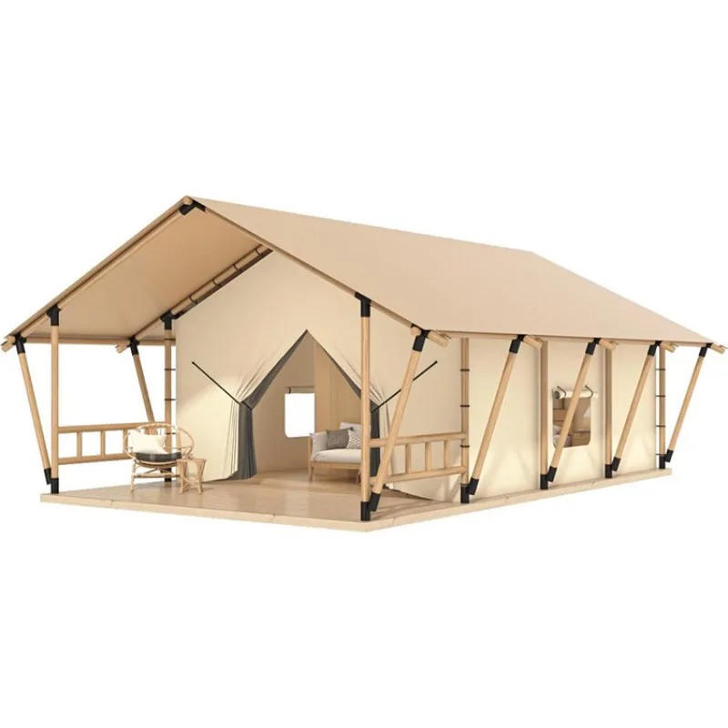 Carpa de Hotel Glamping con Forro de Algodón para Invierno, Carpa Grande Resistente al Viento e Impermeable para Campamentos, Alojamiento y Catering