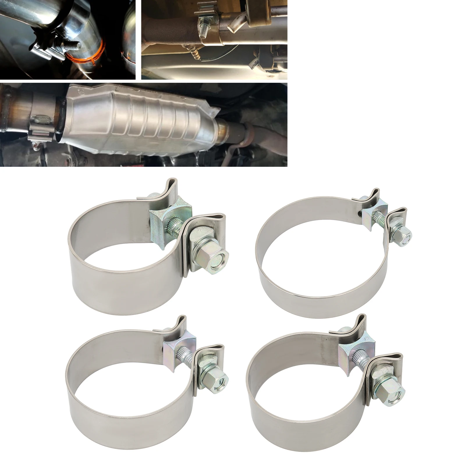 Auspuffband-Dichtungsklemmen, rostfreie Schalldämpferklemme, hohe Härte für Downpipe-Krümmer, Auspuffband-Dichtungsklemmen