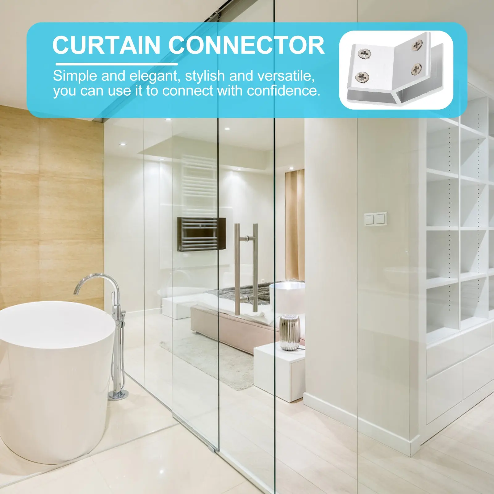 

2pcs Clamp 8-10Mm Railing Glass Clamp For Balustrade Pool Stair Rail Bracket Glass Fixation Clip Support Building Tool