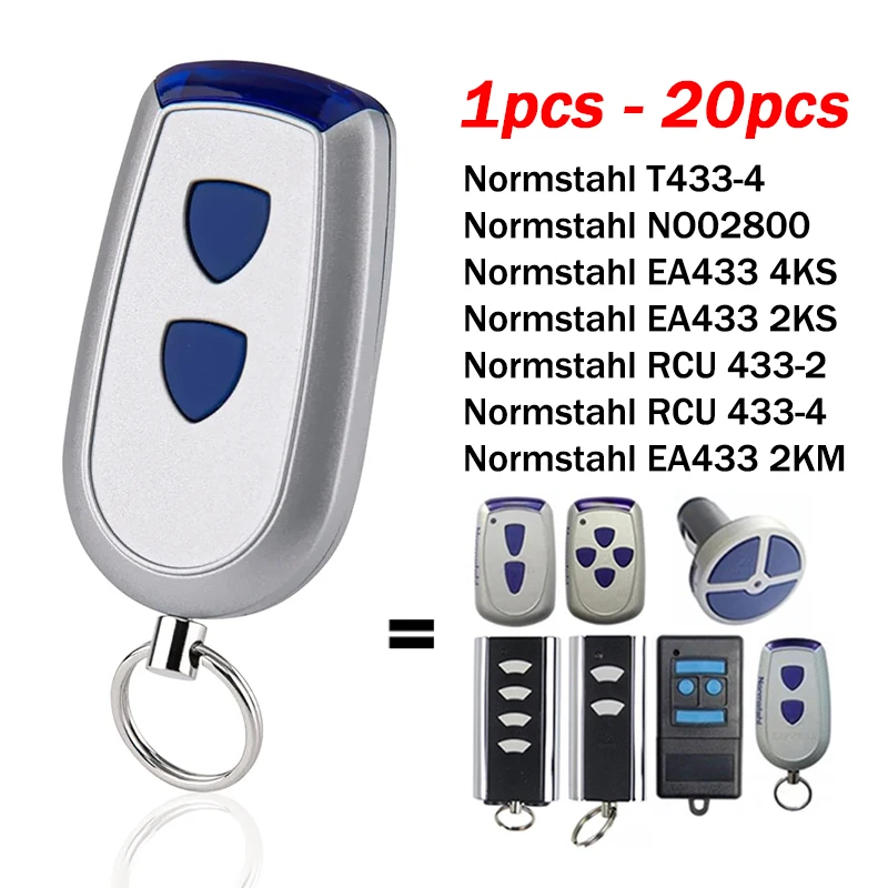 

1pcs - 20pcs NORMSTAHL CRAWFORD T433-4 RCU 433-2 433-4 EA 433 2KS 4KS EA433 2KM Micro N002800 Garage Door Remote Control 433MHz