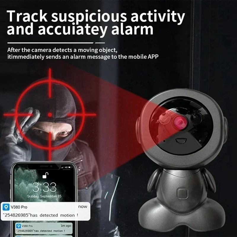 Telecamera Wifi wireless da 2 MP Tracciamento automatico AI Rilevamento umano Baby Monitor HD Sorveglianza robot wireless Cmaeras Smart Home