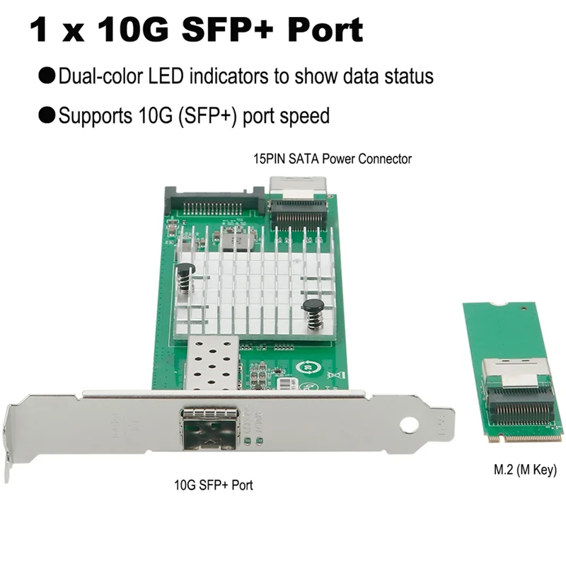 

-A02R JL82599EN Chip M. 2 To 10G SFP+ Fiber Optic Network Card X520-DA1 Single Port M Key10gbe Ethernet Adapter