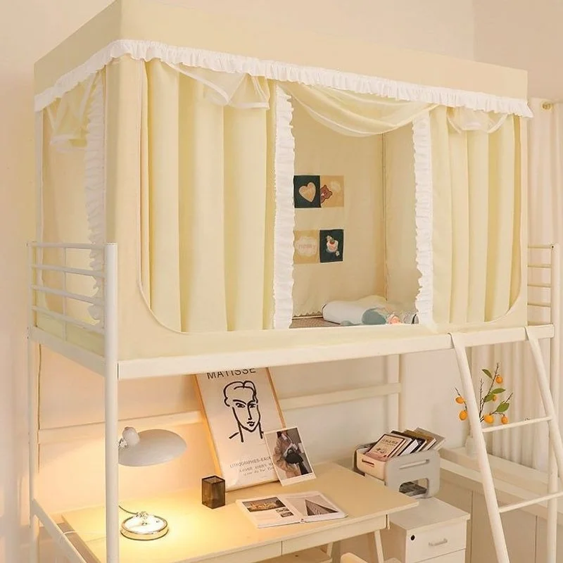 Dormitory blackout bed curtain lace paint dust privacy mosquito net