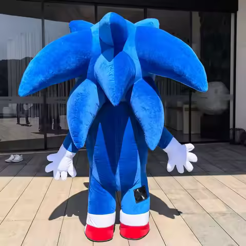 NEW Fashion Blue Sonics Inflatable Mascot Costume Street Funny Blue Hedgehog Mascot Costume Cosplay Halloween Inflatable Mascot