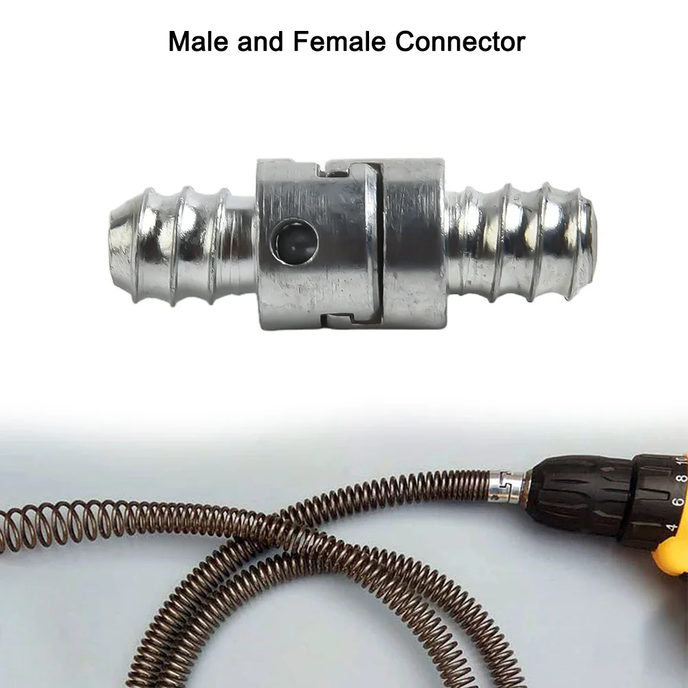 Conector de resorte macho hembra de acero al carbono galvanizado para conexión, accesorios de herramientas eléctricas de dragado de tubería de taladro eléctrico, 2 uds.