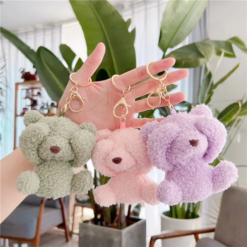 Portable Cartoon Cute Face Covering Shy Bear Plush Toy Pendant Doll Mini Grabber Doll Bag Pendant Keychain Children's Gift