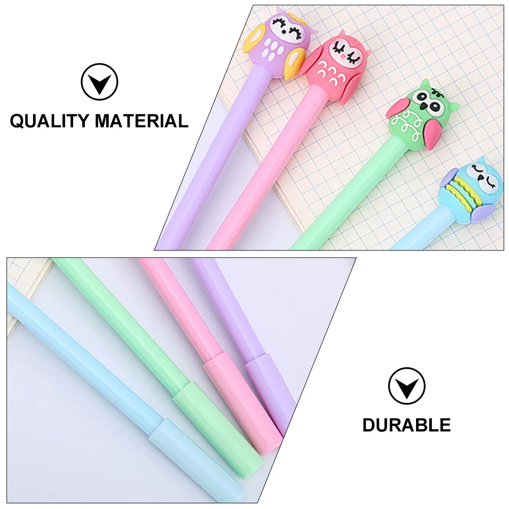 

12Pcs Office School Gel Pen Adorable Owl Design Silicone Pens Comfortable Hold Writing Instrument Set Cartoon Gel Pens