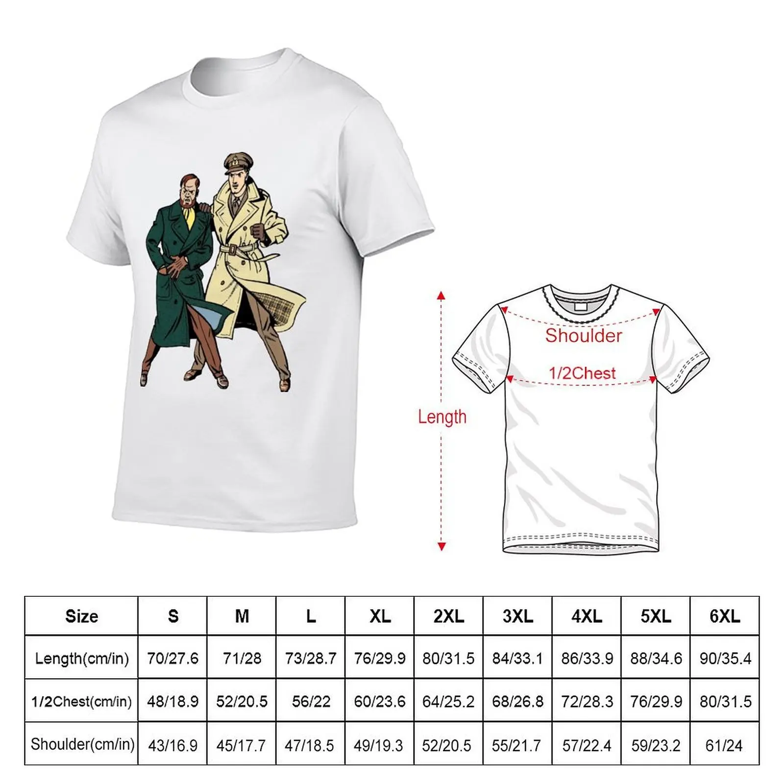 Blake and Mortimer (From The Yellow 'M' (La marque Jaune) Cover) T-Shirt boys whites custom shirt men clothes
