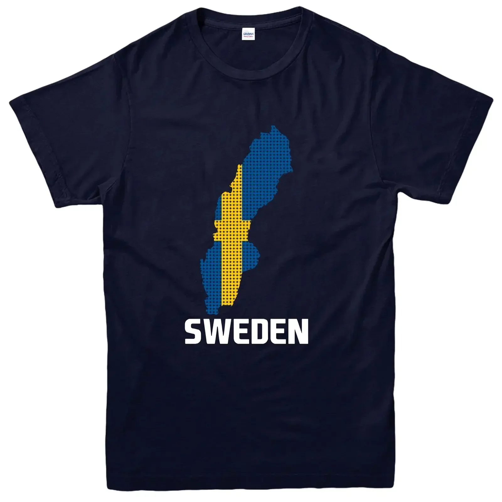 Hot Sale Fashion Sweden Map Flag T-Shirt 100% Cotton O-Neck Short Sleeve Summer Casual Mens T-shirt Streetwear