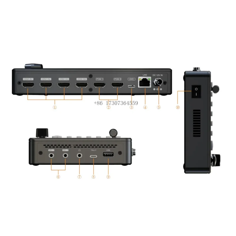 

2025Высокое качество Виртуальная студия 4-канальный видеомикшер Switcher Compete Black Magic Switcher Микшер 8 каналов Прямая трансляция Япония