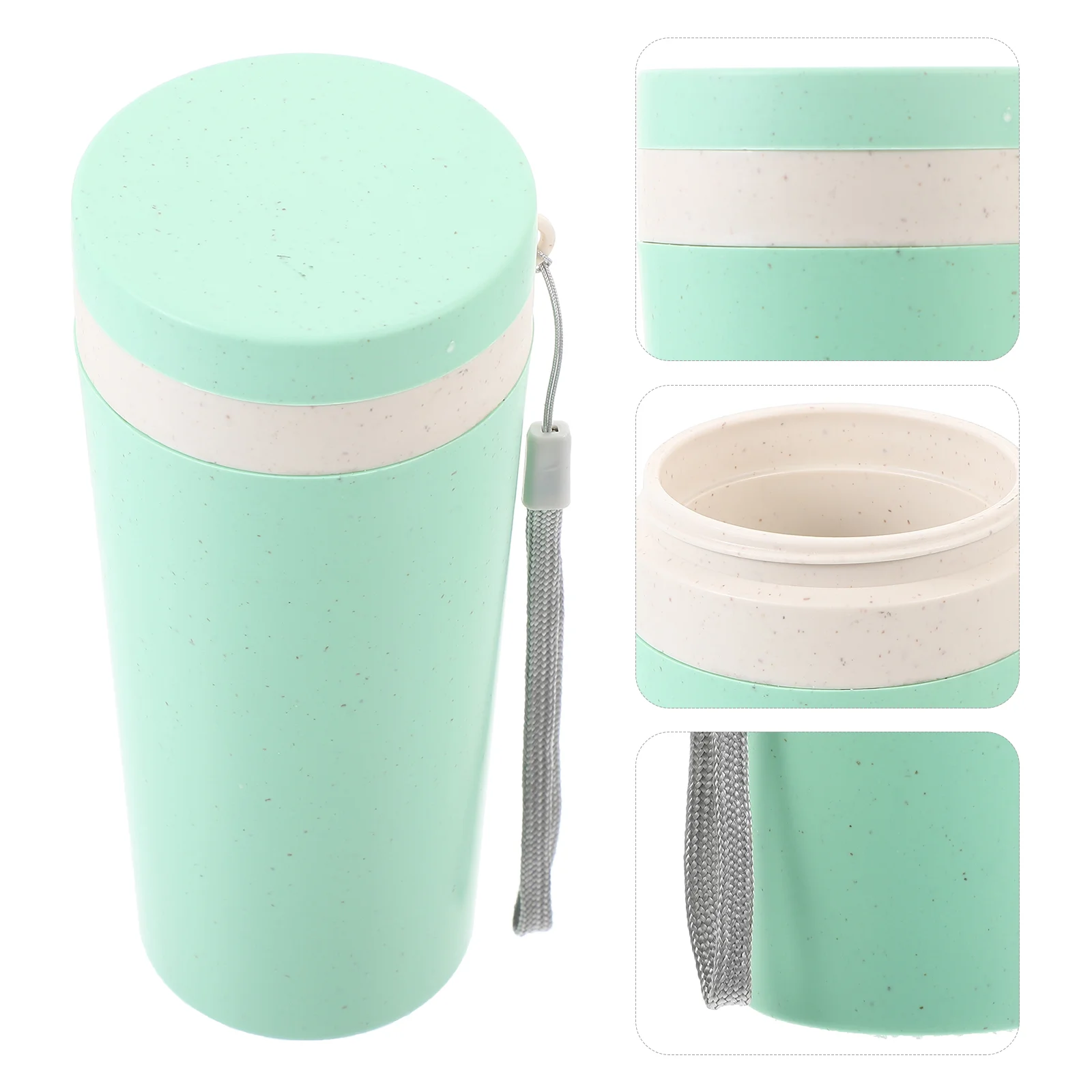 

Water Bottle Lid Holder Double-layer Insulated Cup Leak Proof Bottles Multifunction Organizer Sports Green Leak-proof Gym