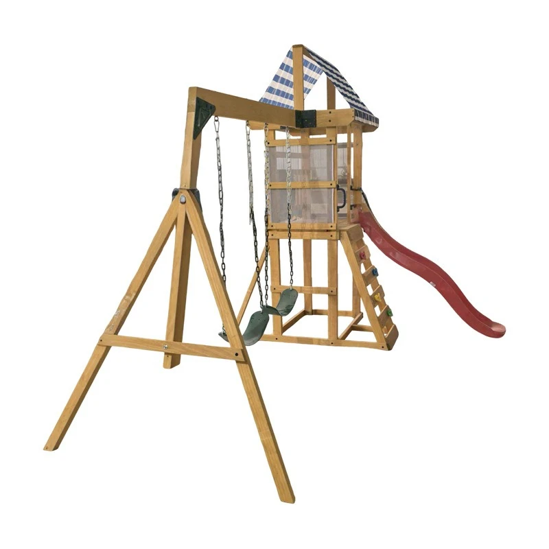 Children's slide swing combination outdoor kindergarten wooden slide multi-functional outdoor amusement equipment park