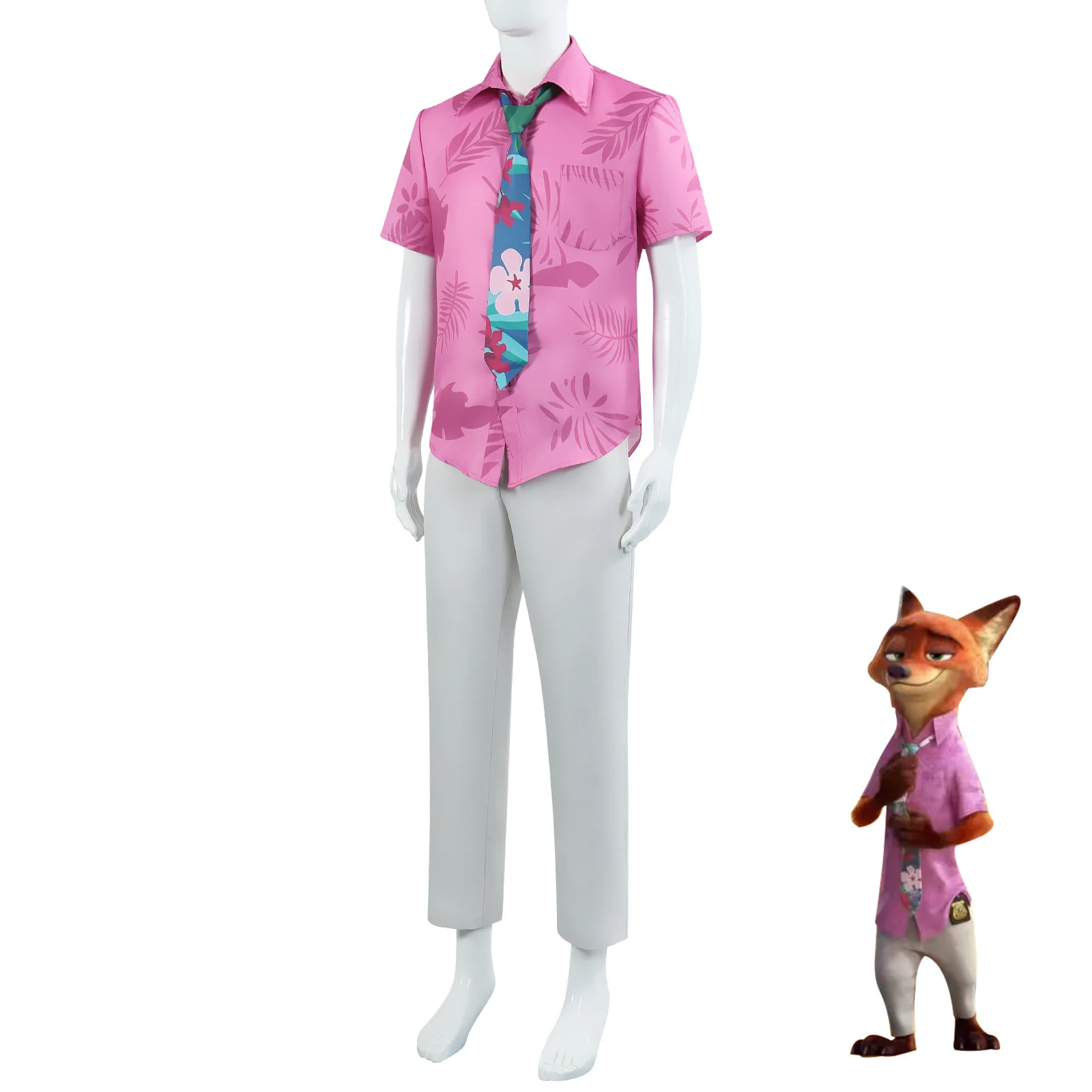 Zootopia 2 Cos Play Fox Pink Nick Traje 2D