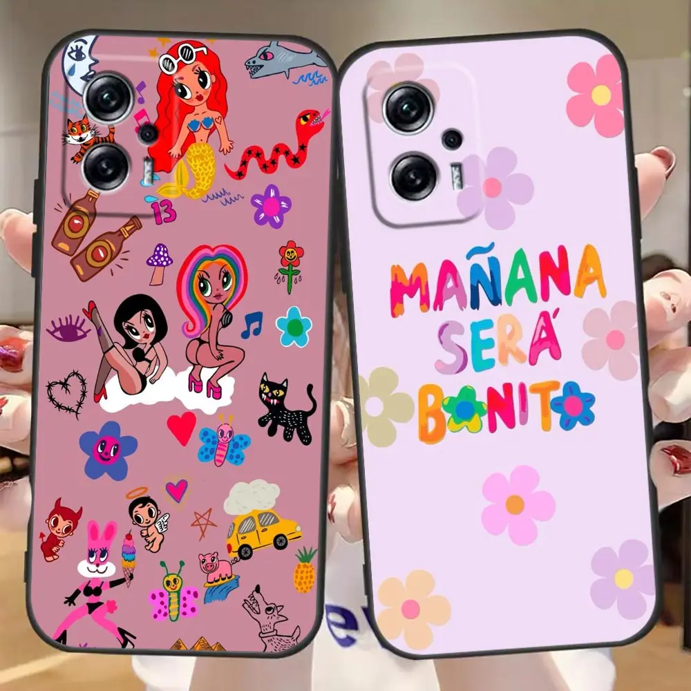 Karol G Manana Sera Bonito Phone Case For Xiaomi Redmi Note 12 Turbo 12S 11 11T 11S 10 10S 9 9S 9T 8 8T Pro Plus 5G Black Cover