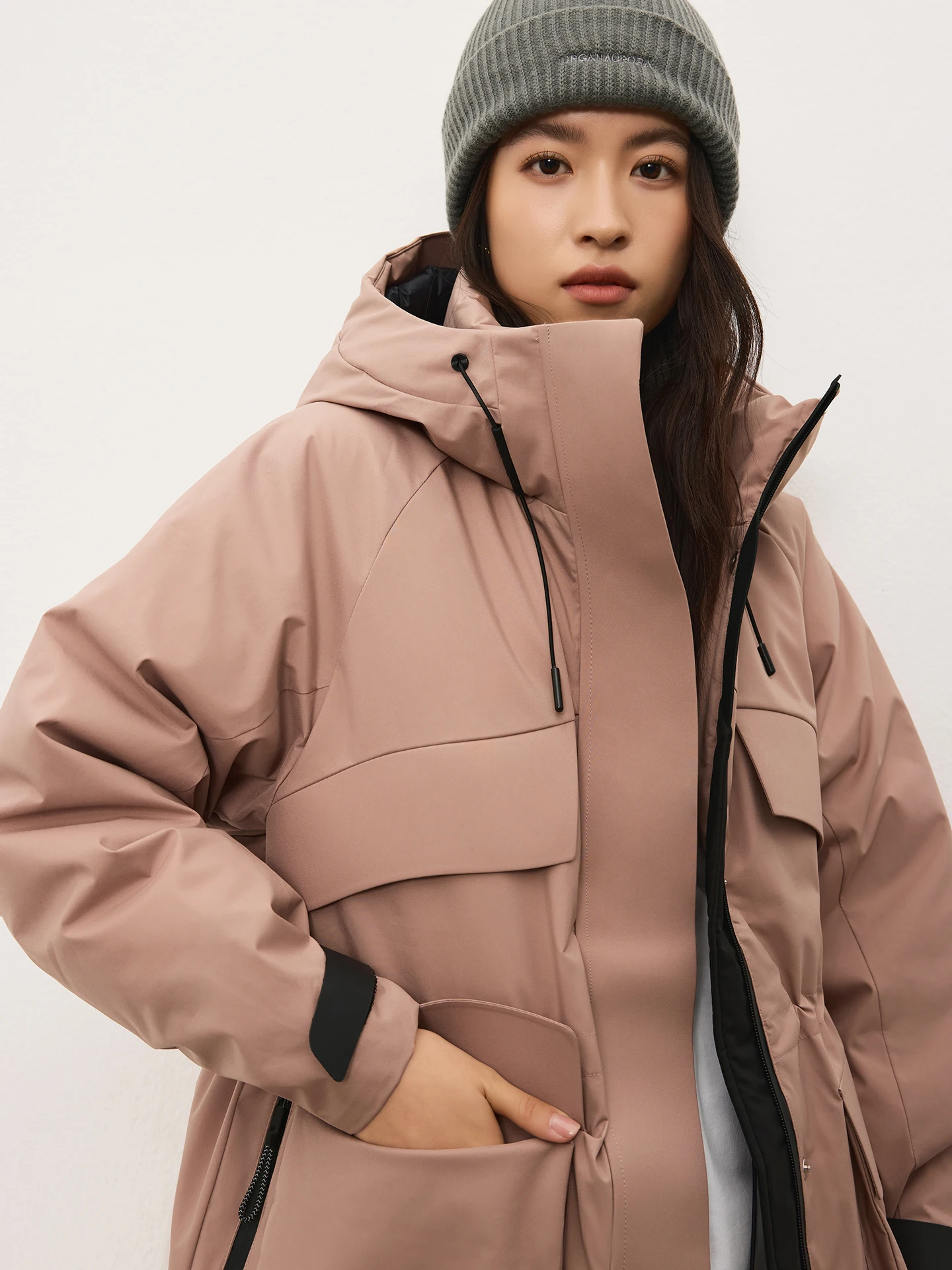 

Faionable Casual New Arrival down Jaet with Hood Windproof Goose down Thiened Long Sve Regular Fit Women's Coat