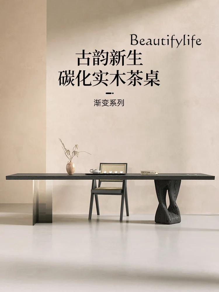 X36 Japanese-style Wabi-sabi Wind Simple Solid Wood Desk Acrylic Design Tea Table