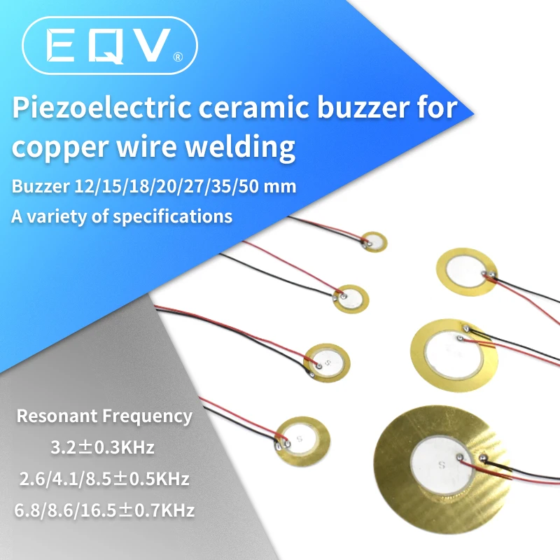 10pcs 12/15/18/20/27/35MM/50MM Buzze Piezoelectric Piezo Ceramic Copper sheet Sounder Sensor Trigger Drum Disc With Copper Wire