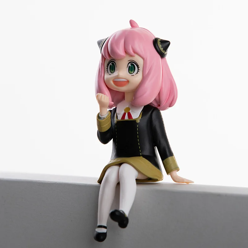 13 cm Anime Anya Forger Q Versione Postura seduta Statua a doppia testa Action Figure Modello in PVC Giocattoli bambola Ornamento da tavolo Regali