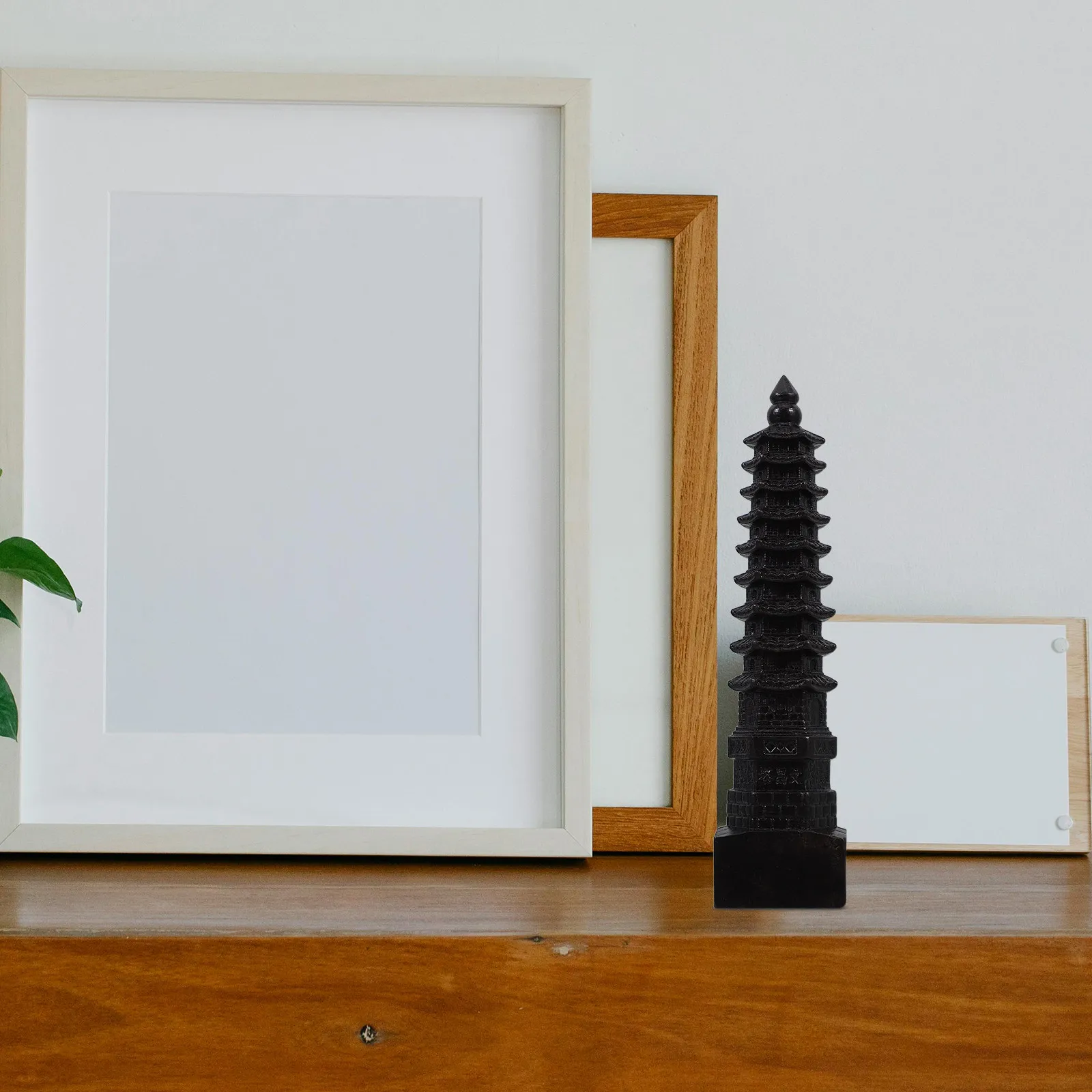 Agarwood Wenchang Tower Desktop Ornament Creative Tower Shape Wooden Feng Shui Sculpture Home Office Garden Decor