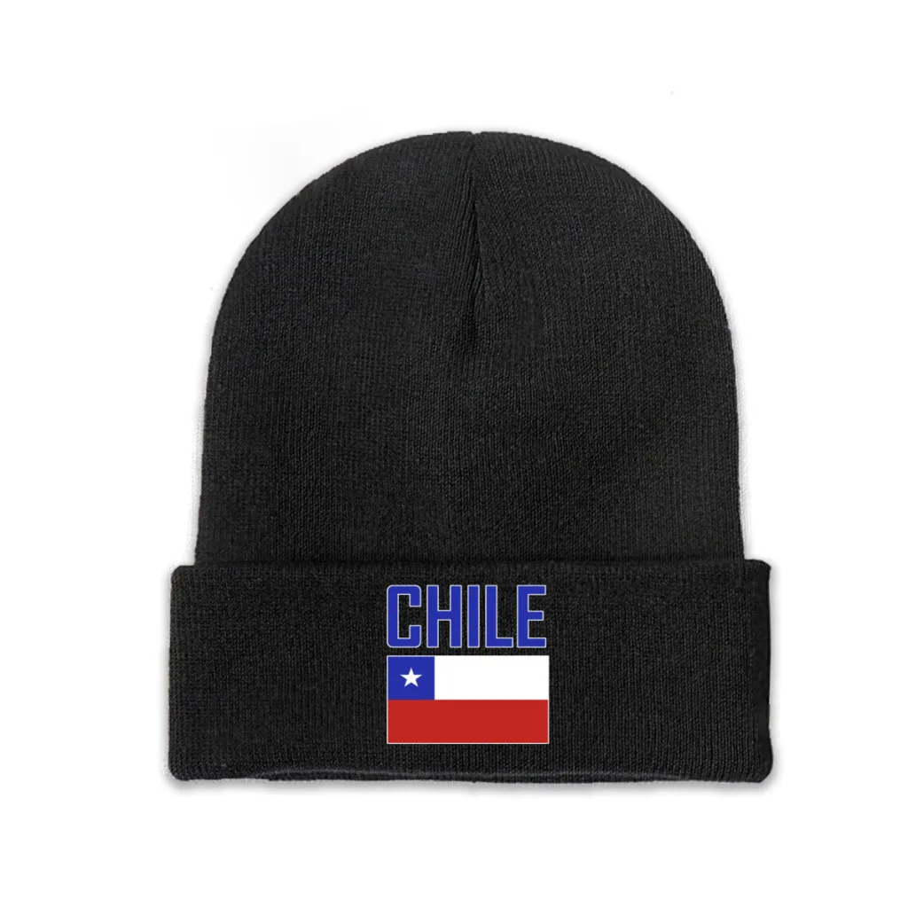 CHILE Country Flag Top Print Men Women Unisex Knitted Hat Winter Autumn Beanie Cap Warm Bonnet