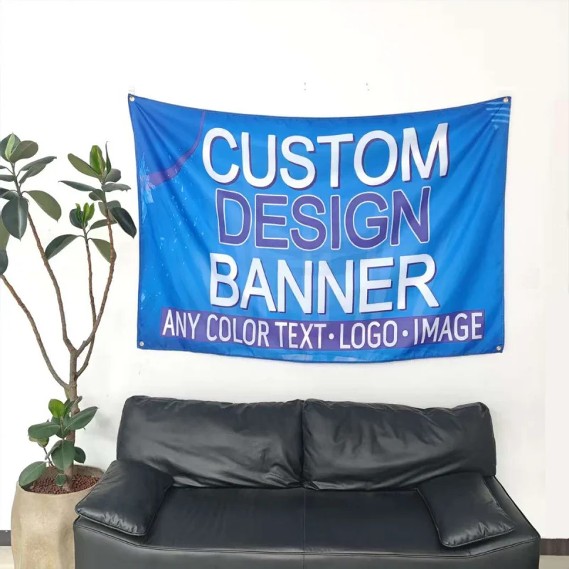 

Custom Polyester Banner for Indoor & Outdoor Use - Personalized with Your Image, Text, Logo, or Design - Perfect for Home Decor