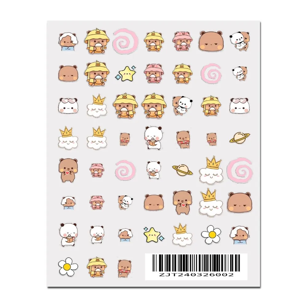 Cute BUBU DUDU Stickers 1PCS New 3D Adhesive Nail Art Sticker Cartoon Nail Art Decal Sticker Nail Parts Manicure